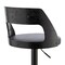 Armen Living Itzan Adjustable Swivel Gray Faux Leather and Black Wood Bar Stool with Black Base LCITBABLGR - alternate 7